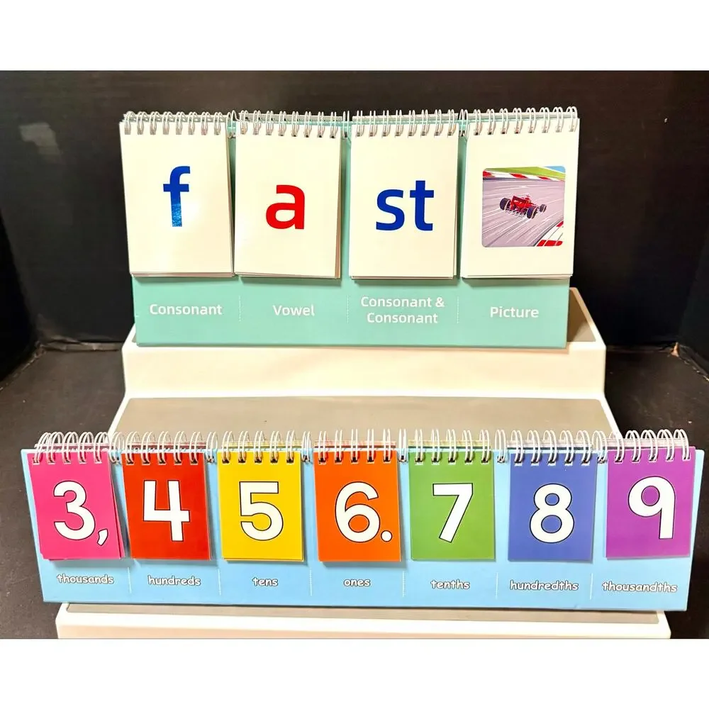 Literacy Flip Charts;  phonics & word building and Place Value  Spelling math